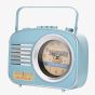 T H Baker Hometime Blue Retro Radio Mantel Clock W2951