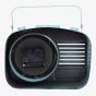 T H Baker Hometime Blue Retro Radio Mantel Clock W2951