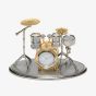 Silver & Gold Drum Kit Mantel Clock 0470