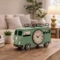 Hometime Metal Green Campervan Mantle Clock W2998