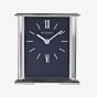WM Widdop Silver Navy Blue Dial Mantel Clock W2941