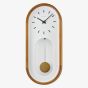 Seiko White Dial Pendulum Wooden Wall Clock QXC247B