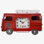 Hometime Red Campervan Metal Mantel Clock W2949
