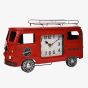 Hometime Red Campervan Metal Mantel Clock W2949