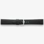 Darlena York Black Leather Silver Buckle Watch Strap 1302