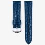 HIRSCH Crocograin Medium Blue Leather Watch Strap 12302880-2