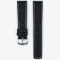 HIRSCH Carbon Long Black Leather Watch Strap 02592050-2