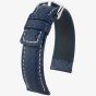 HIRSCH Carbon Long Blue Leather Watch Strap 02592080-2