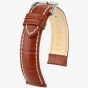 HIRSCH Modena Long Golden Brown Leather Watch Strap 10302870-2