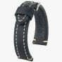 HIRSCH Liberty Long Black Leather Watch Strap 10900250-2