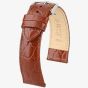 HIRSCH Crocograin Long Brown Leather Watch Strap 12322810-2