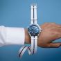 OMEGA Polyamide White With Blue Stripe Nato Watch Strap 031CWZ014685