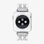 Coach Ladies Silver Tone Crystal Set Apple Watch Strap 14700261