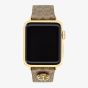 Coach Ladies Flower Motif Brown Leather Apple Watch Strap 14700235