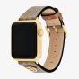 Coach Ladies Flower Motif Brown Leather Apple Watch Strap 14700235