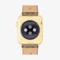Coach Ladies Flower Motif Brown Leather Apple Watch Strap 14700235