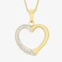 9ct Two Colour Gold Open Heart Pendant 2.62.8629