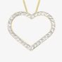 9ct Two Colour Gold Diamond Cut Open Heart Pendant 2.68.3049