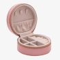 Sophia Pink Zipped Round Leather Jewellery Box SP3336