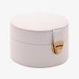 Sophia White Round Leather Jewellery Box S3341W