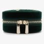 WOLF Zoe Travel Round Forest Green Floral Jewellery Box 393212