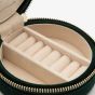 WOLF Zoe Travel Round Forest Green Floral Jewellery Box 393212