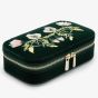 WOLF Zoe Forest Green Travel Zip Jewellery Case 393312