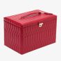 WOLF Ladies Caroline Extra Large Red Quilted Jewellery Box 329572