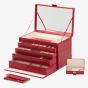 WOLF Ladies Caroline Extra Large Red Quilted Jewellery Box 329572