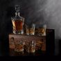 Harvey Makin Four Whiskey Glasses & Decanter Set In Wooden Box Glassware HM2270