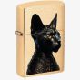 Zippo Brushed Brass Egyptian Cat Design Lighter 46616