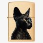 Zippo Brushed Brass Egyptian Cat Design Lighter 46616