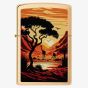 Zippo Brushed Brass Giraffe Design Lighter 46658