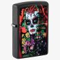 Zippo Matte Black Sugar Skull Lighter 48652