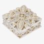 Silver & Pearl Crystal Flower Trinket Box 15173