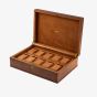 WOLF Brogue 10 Piece Burnished Brown Watch Box 441006