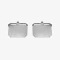 Sterling Silver Cut Corner Rectangular Engravable Cufflinks 70-7018