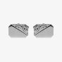Sterling Silver Engraved Cut Corner Rectangular Engravable Cufflinks 70-6012