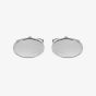 Sterling Silver Lined Edge Oval Engravable Cufflinks 70-7016