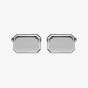 Sterling Silver Cut Corner & Lined Edge Rectangular Engravable Cufflinks 70-7019