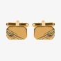 Gold Plated Engraved Cut Corner Rectangular Engravable Cufflinks 90-3000