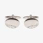 Oval Engraved Leaf Design Engravable Cufflinks 90-9009