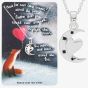 Silver Plated 'Moon & Back' Moon & Heart Pendant Necklace 364325