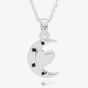 Silver Plated 'Moon & Back' Moon & Heart Pendant Necklace 364325
