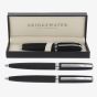 Bridgewater Stirling Matte Black & Chrome Ballpoint Pen & Pencil Set 337452