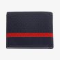 Zippo Navy Blue Red Stripe Leather Wallet 2008014