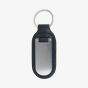 Black Leather and Stainless Steel Engravable Keyring K-22