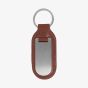 Brown Leather and Stainless Steel Engravable Keyring K-23