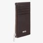 BOSS Classic Smooth Brown Zip Card Holder Wallet HLK503Y