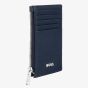 BOSS Classic Grained Navy Zip Card Holder Wallet HLK518N